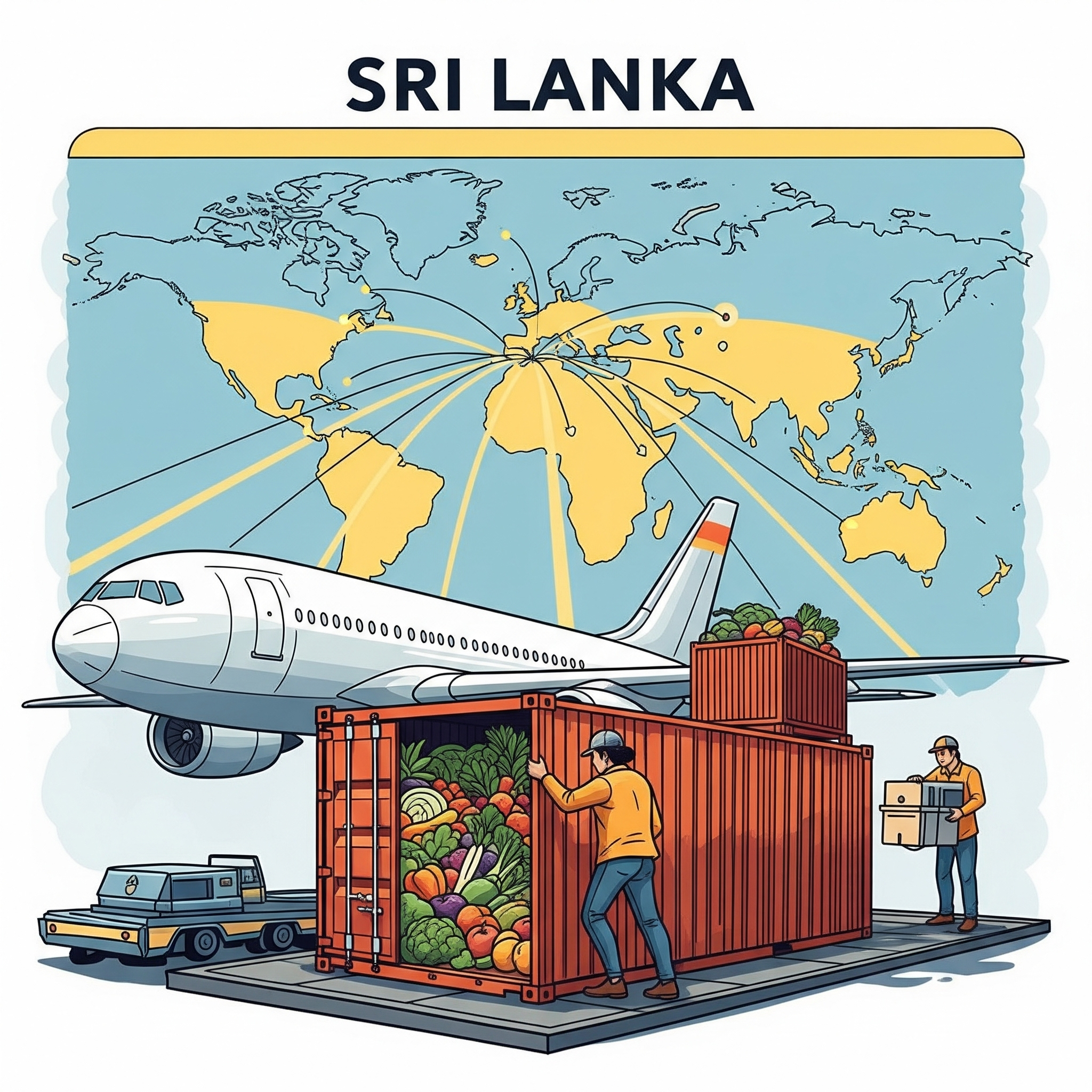 Cargo plane and shipping containers for export